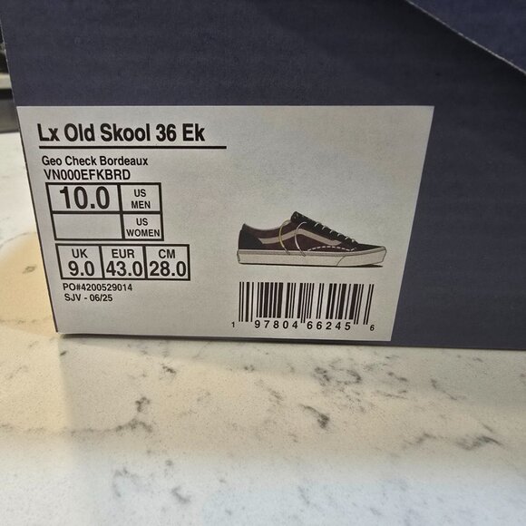 Vans Old Skool 36 LX Premium Skateboarding VN000EFKBRD Bordeaux Red MENS 10 NEW - Picture 11 of 16